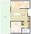 One Bed One Bath Floor Plan One Bed One Bath Floor Plan at Aviana, California, 94040
